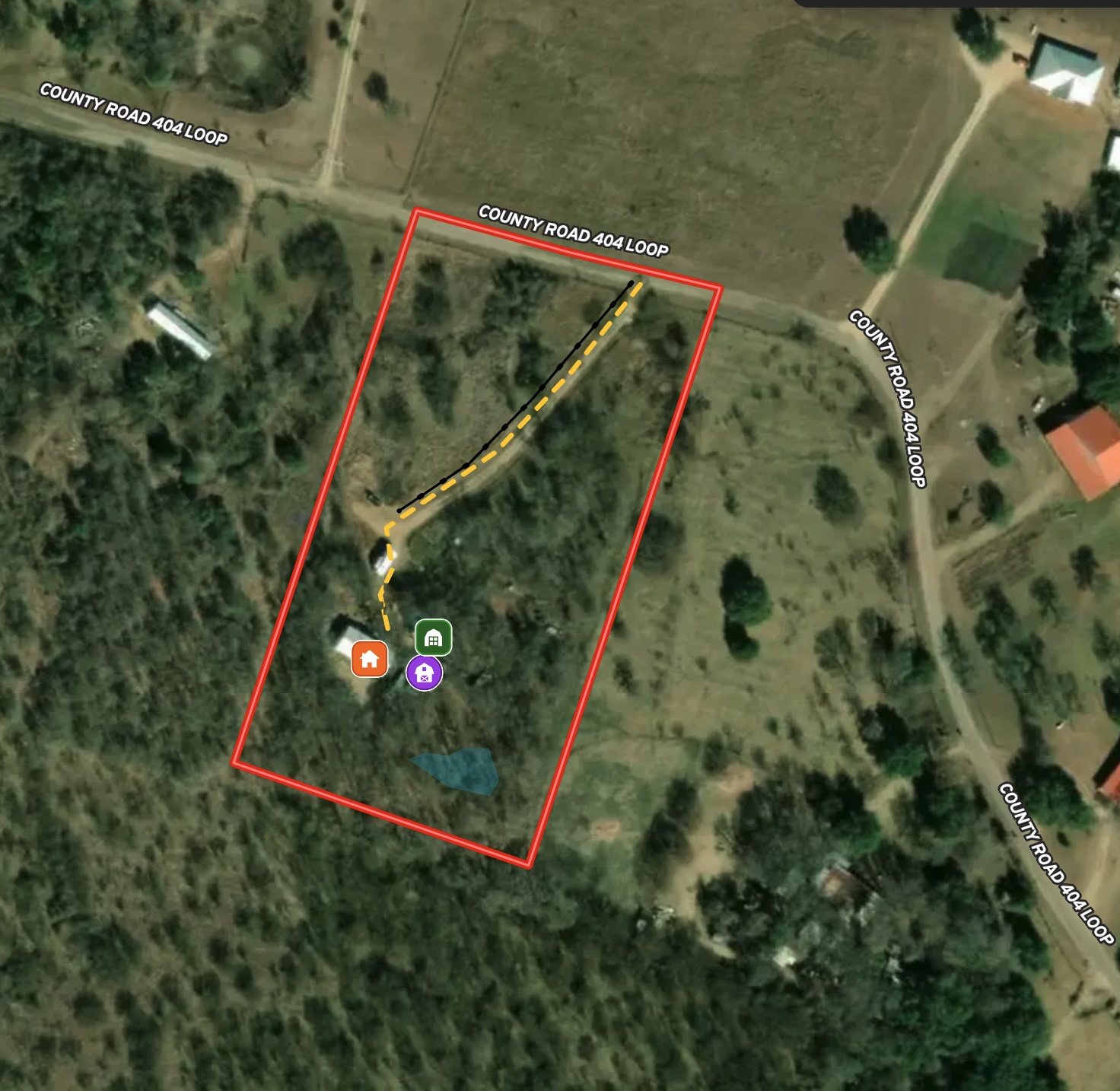 2348 County Road 404 Loop Bartlett, TX 76511 - Photo 3 of 40 Map / location featuring property parcel outlined