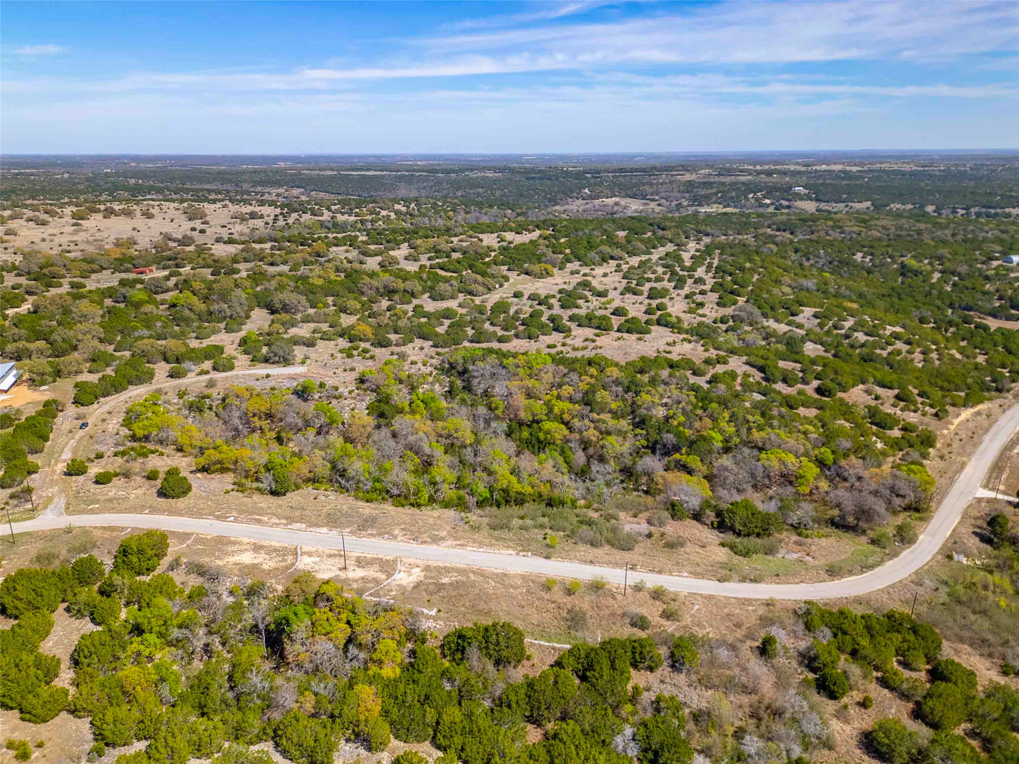 Aerial view of sparsely populated area