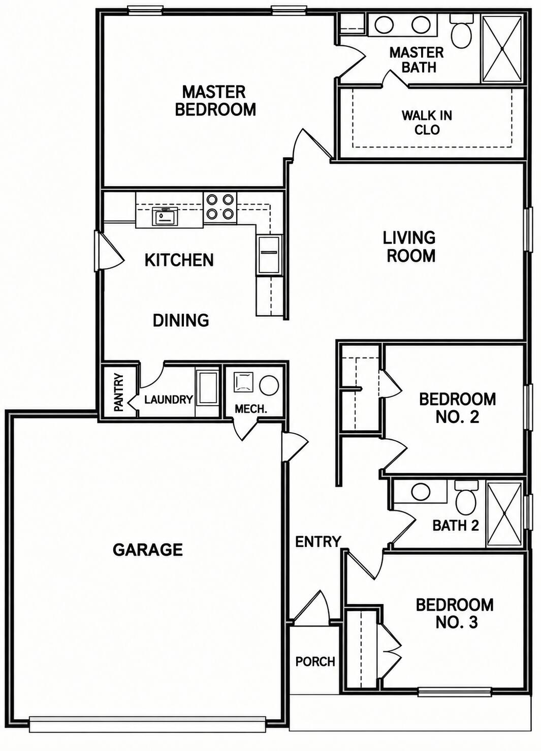 1002 Fenli Avenue Monett, MO 65708 - Photo 34 of 34 1175 sq feet (green) clean floor plan