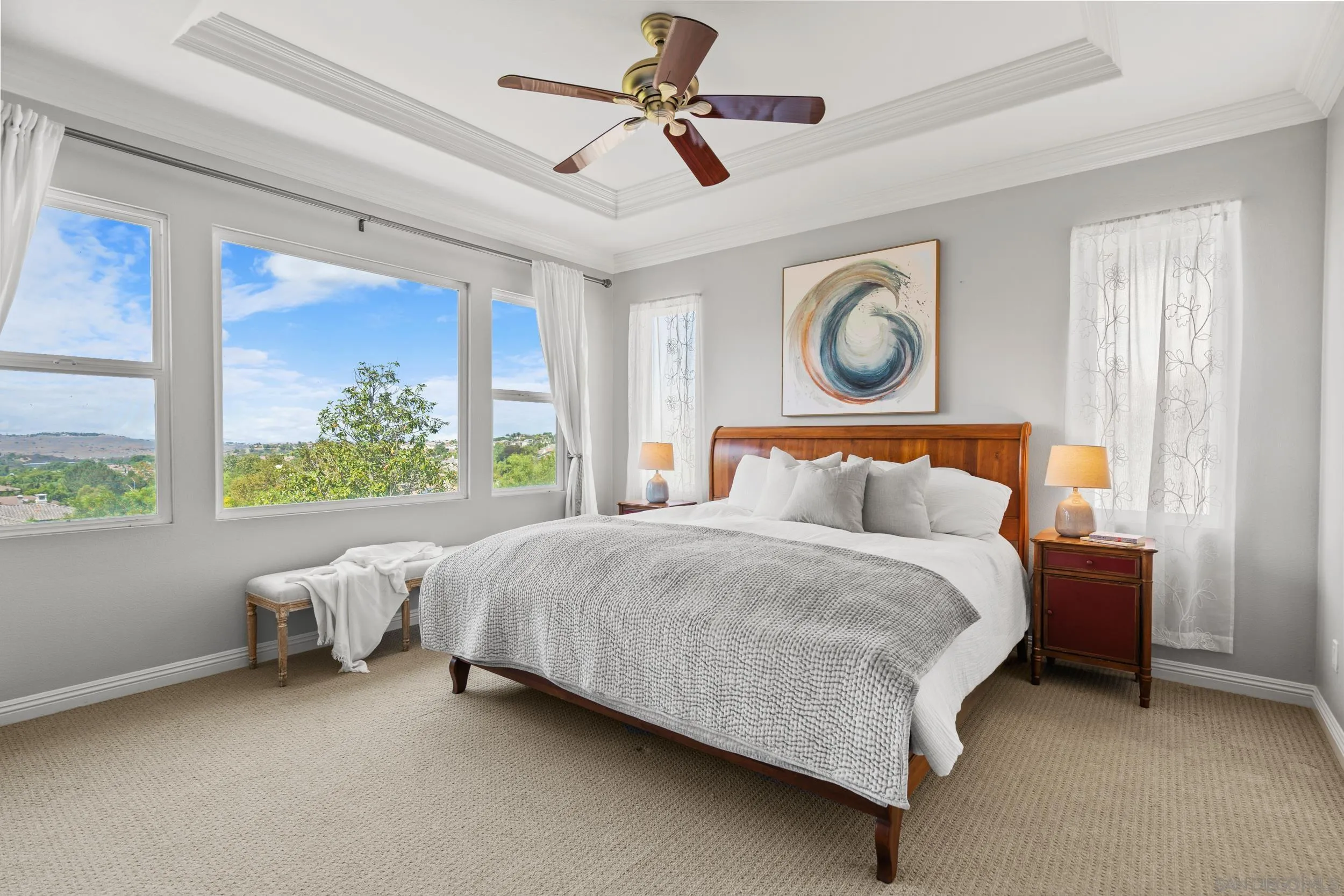 16174 Cayenne Ridge Road San Diego, CA 92127 - Photo 35 of 52 a bedroom with bed and a large window