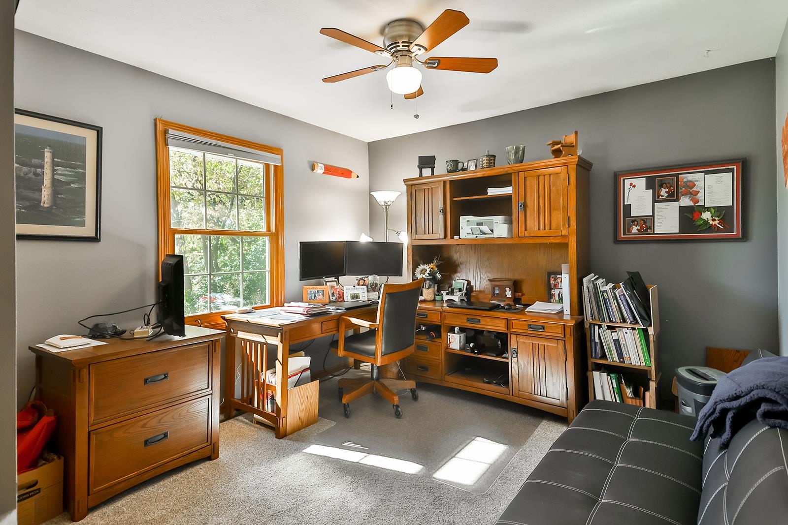 245 Rochester Road Northeast Poplar Grove, IL 61065 - Photo 19 of 29 a view of a workspace with furniture and a window
