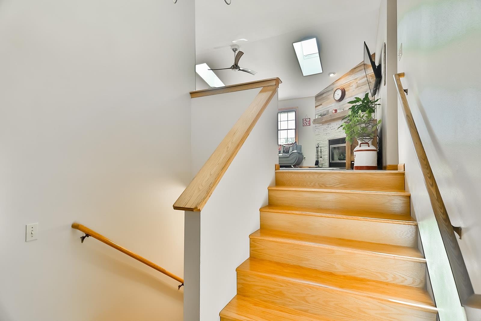245 Rochester Road Northeast Poplar Grove, IL 61065 - Photo 3 of 29 a view of staircase with railing and white walls