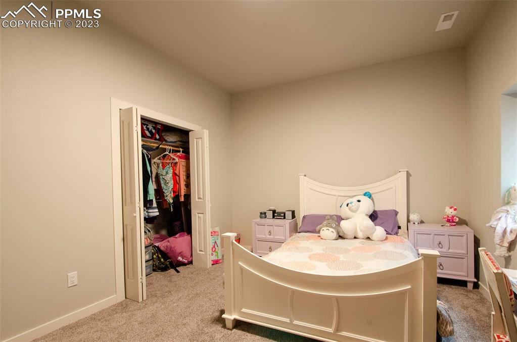 16750 Rabbit Track Trail Colorado Springs, CO 80930 - Photo 36 of 50 a bedroom with a bed and a closet