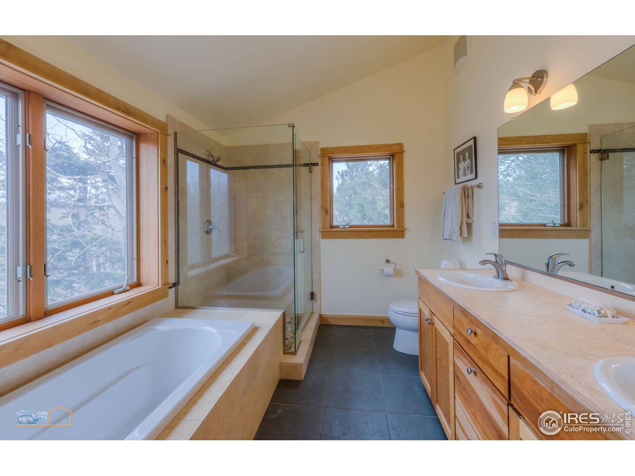 3301 Ridge Road Nederland, CO 80466 - Photo 26 of 40 a bathroom with a sink a mirror and a bathtub