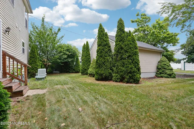 a view of backyard with green space