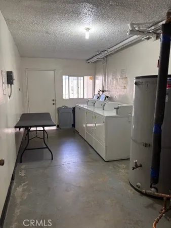 a large room with a couch