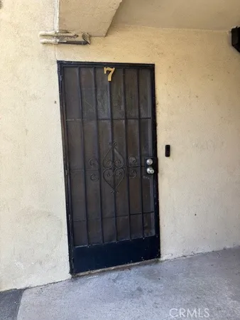 a view of wooden door