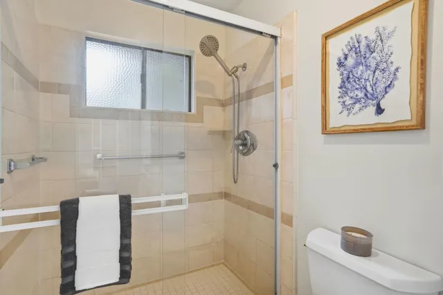 a bathroom with a shower