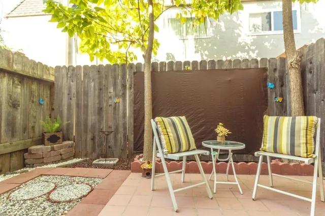 a view of outdoor space with seating area