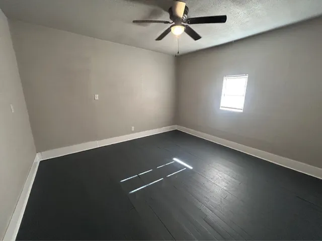 an empty room with a window