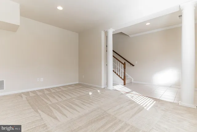 a view of an entryway with staircase