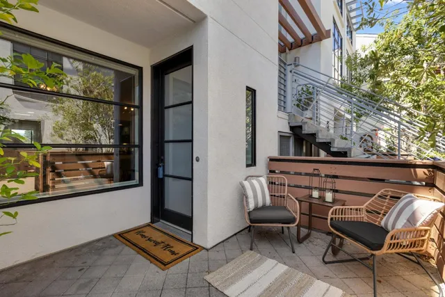 a view of outdoor space with seating area