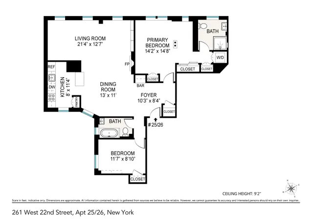 $1,895,000 | 261 West 22nd Street, Unit 25/26 | Chelsea
