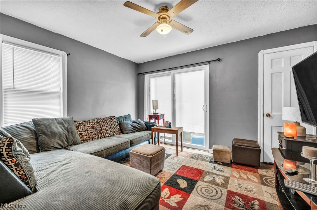 15512 Greenway Road Cleveland, OH 44111 - Photo 8 of 18 Living room with plenty of natural light and ceiling fan