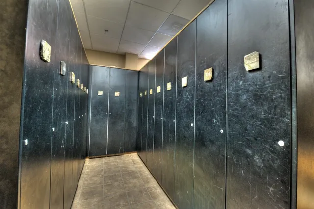 a bathroom with shower