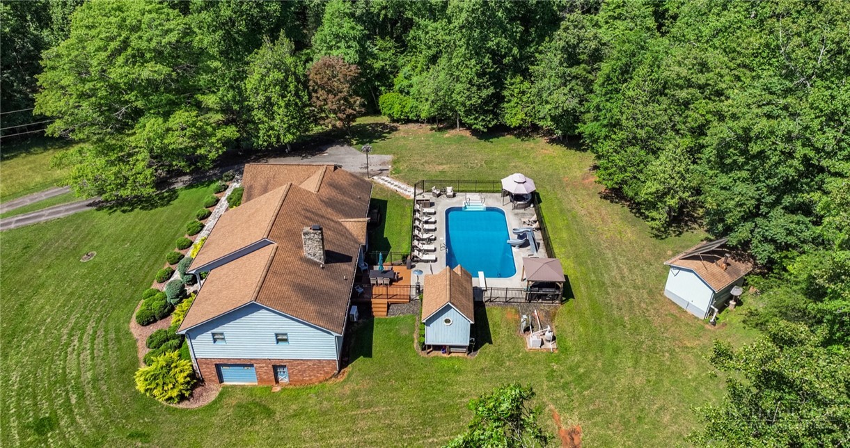 1335 Shingle Gap Road Purlear, NC 28665 - Photo 47 of 49 an aerial view of house with yard swimming pool and outdoor seating