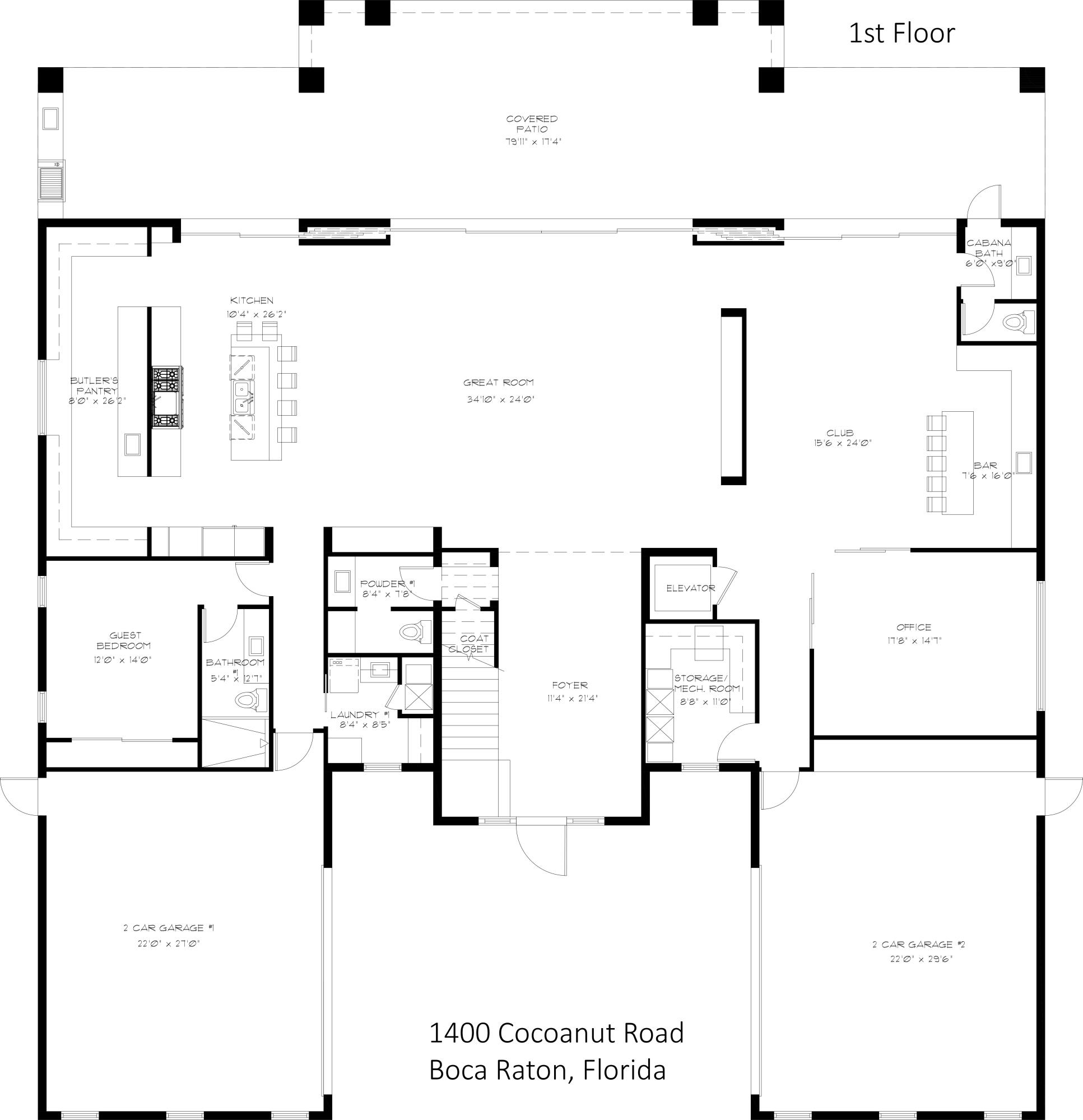 1400 Cocoanut Road Boca Raton, FL 33432 - Photo 9 of 10 1st Floor Floorplan