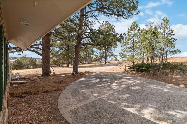 a view of outdoor space with deck and tree