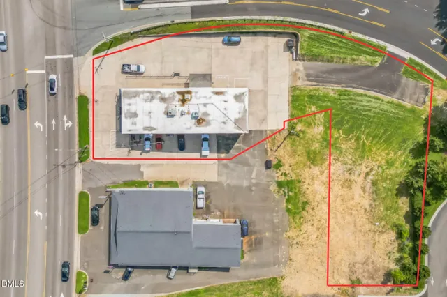 a front view of a building with outdoor area