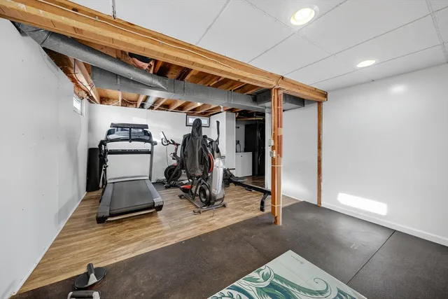 a view of storage and utility room with washer and dryer