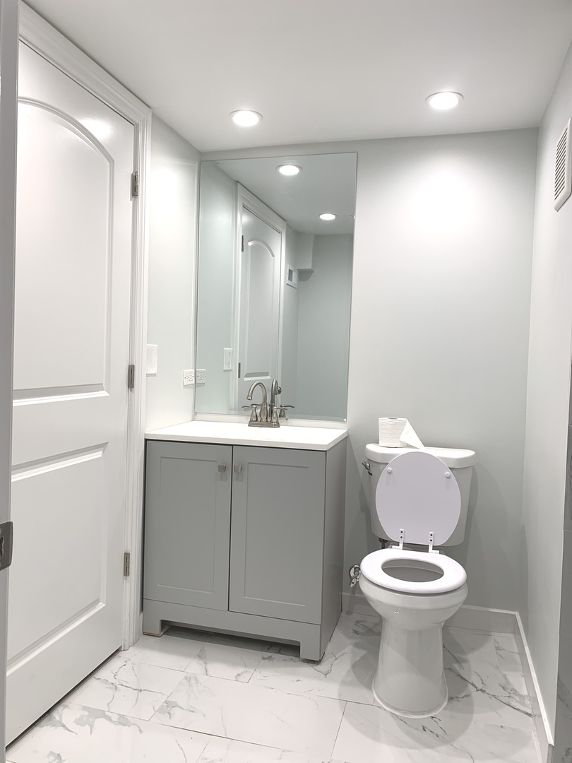 10132 South Green Street Chicago, IL 60643 - Photo 24 of 26 a bathroom with a toilet sink and mirror