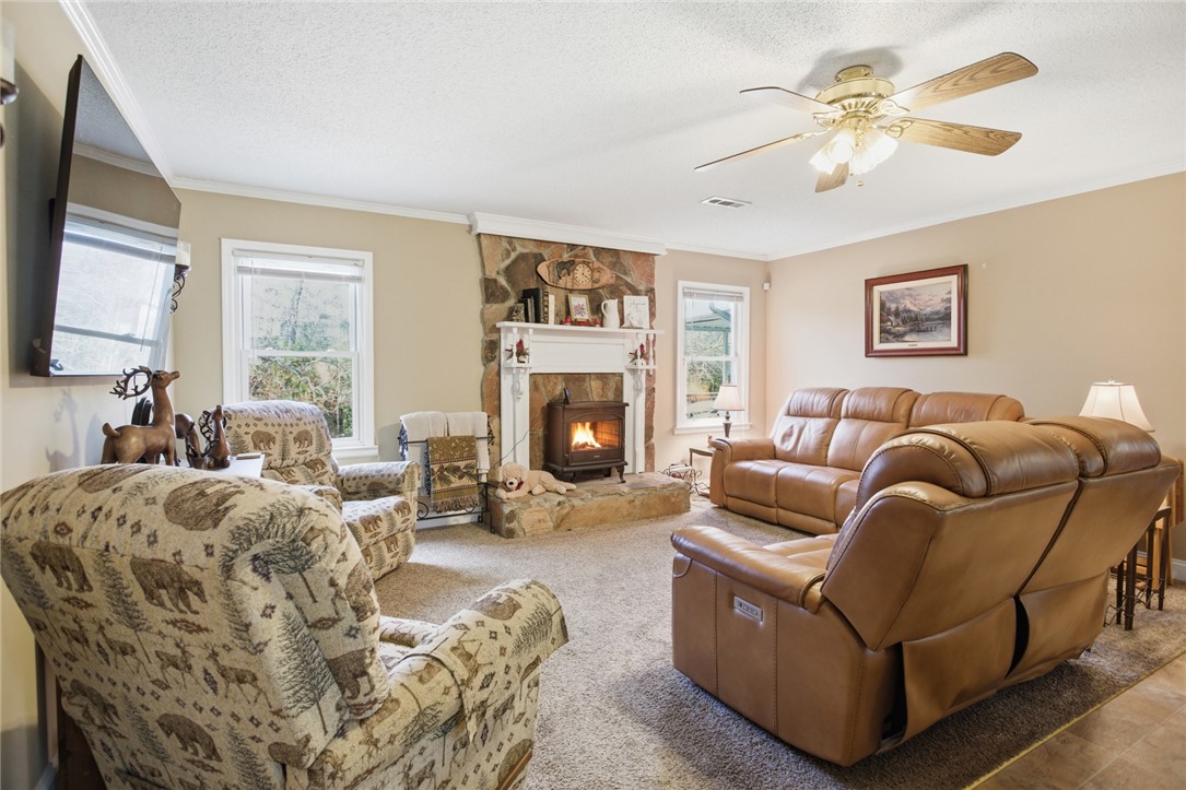 1005 Pinecroft Drive Anderson, SC 29621 - Photo 20 of 50 This inviting living room features a cozy fireplace and abundant natural light.