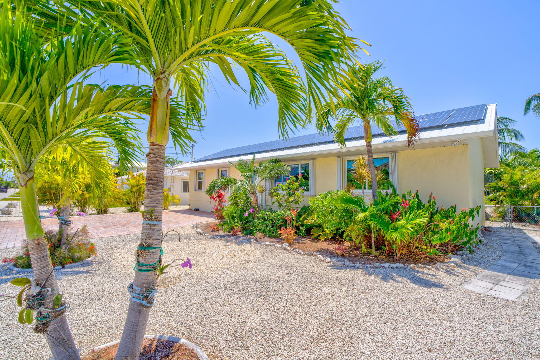501 11th Street Key Colony Beach, FL 33051 - Photo 8 of 52 a backyard of a house with a garden and plants