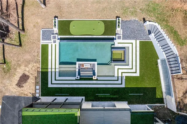 a view of a building with glass door