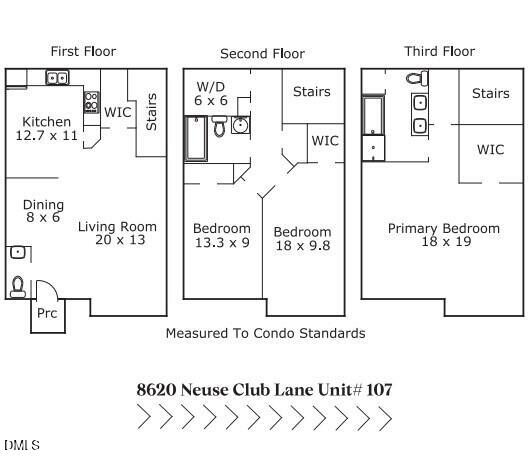 8620 Neuse Club Lane, Unit 107 Raleigh, NC 27616 - Photo 33 of 33 Sketch Pic for MLS