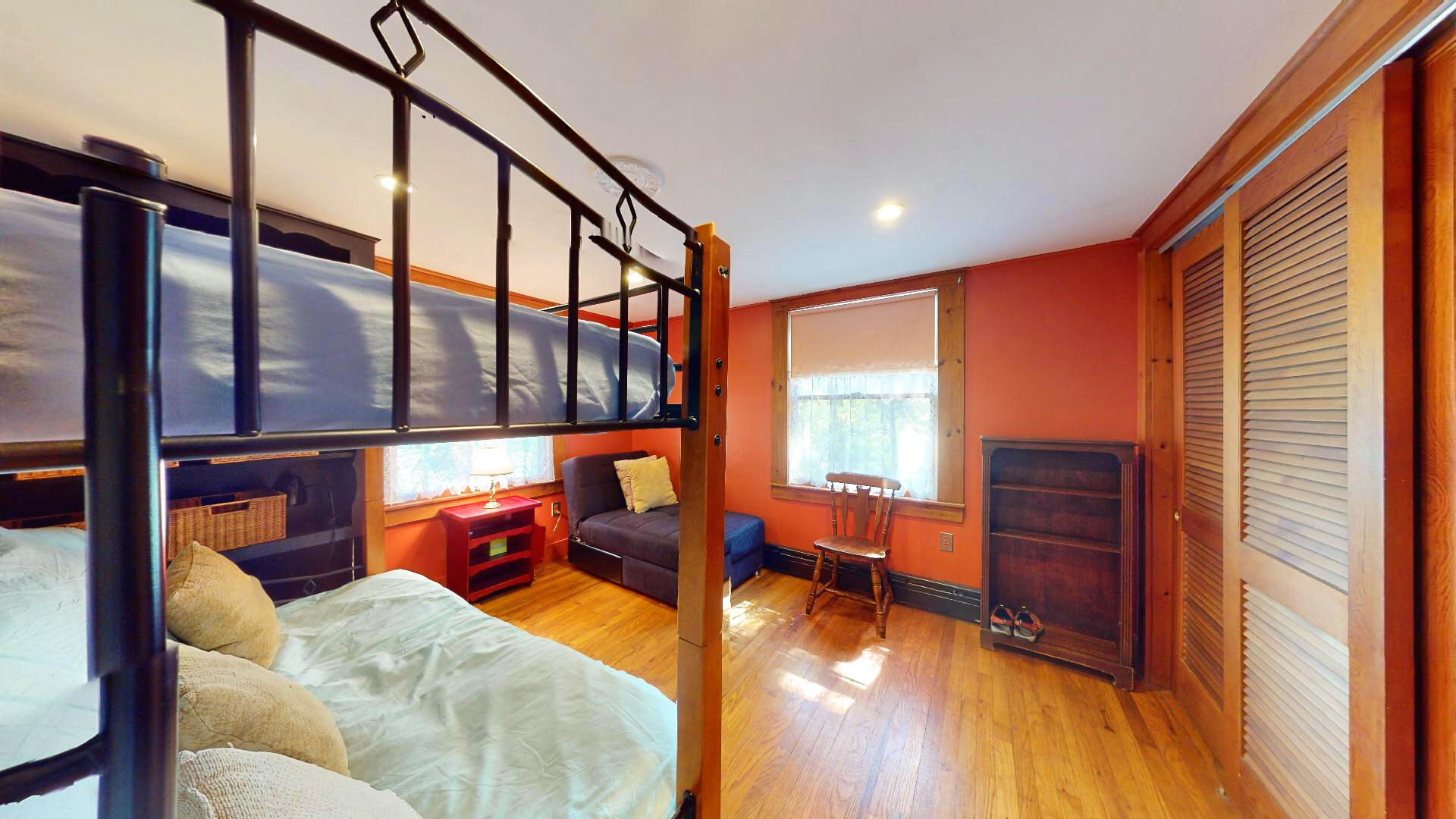 6 South Highland Road Truro, MA 02666 - Photo 16 of 27 wooden floor with furniture and floor to ceiling window