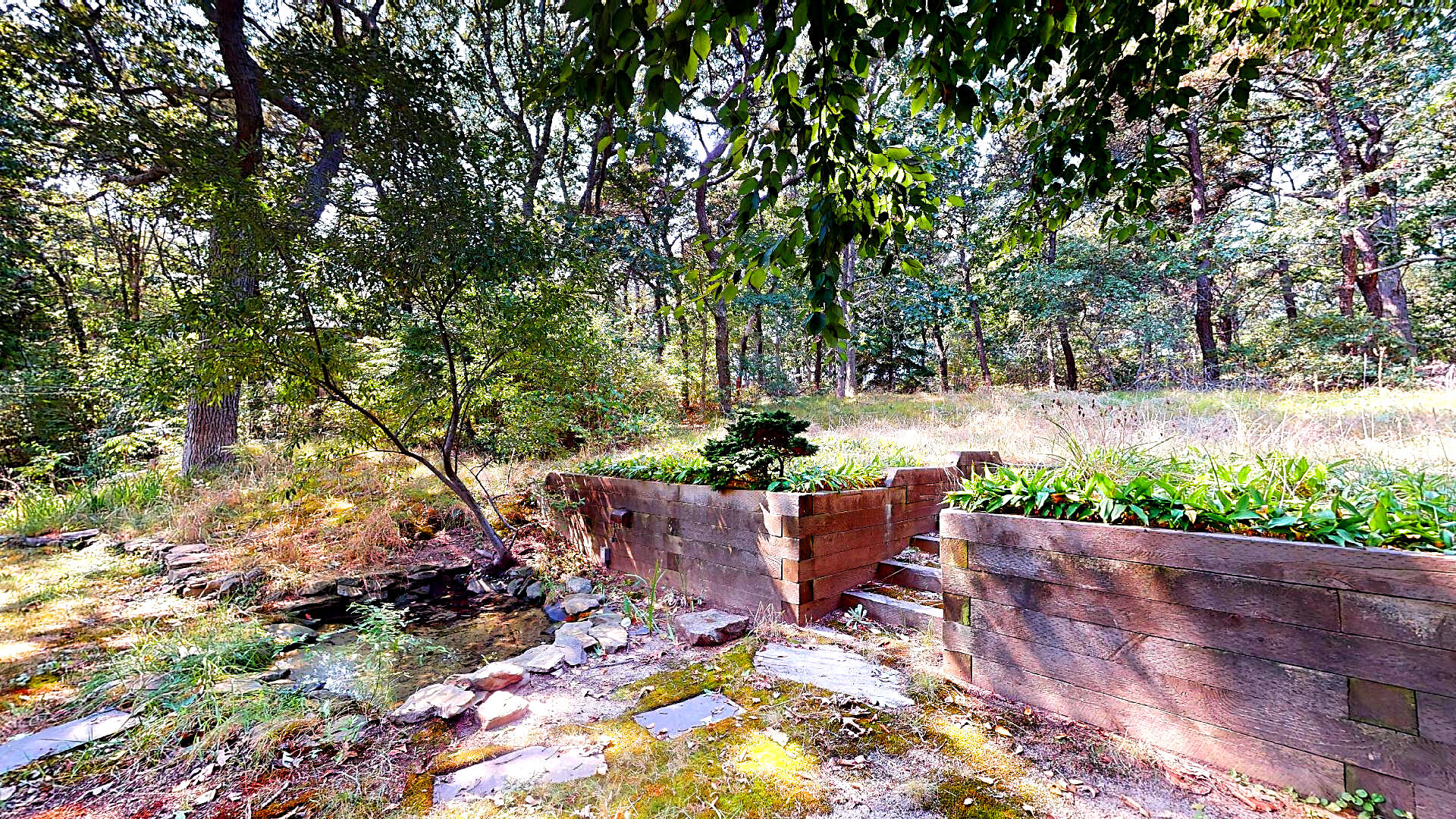 6 South Highland Road Truro, MA 02666 - Photo 23 of 27 a wooden bench sitting in a backyard
