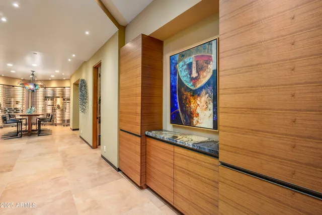 a view of a sink a table and chair