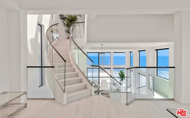 a view of an ocean and beach