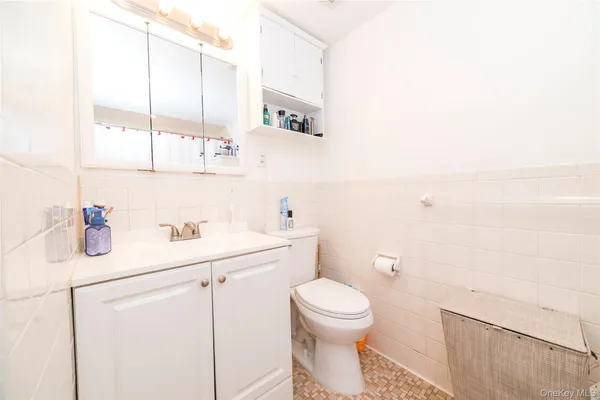 a bathroom with a sink a toilet and vanity