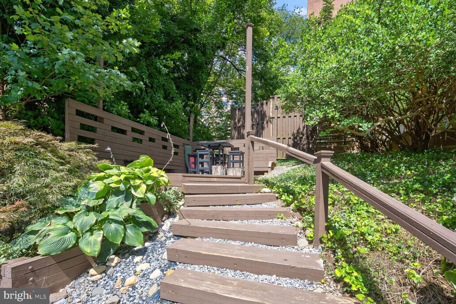3900 Tunlaw Road Northwest, Unit 103 Washington, DC 20007 - Photo 21 of 41 a view of stairs with flowers