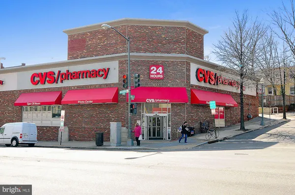 a view of a building with a front door