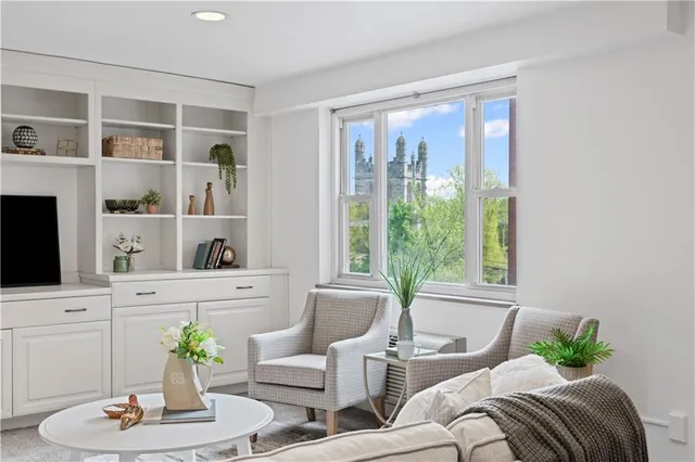 a living room with furniture