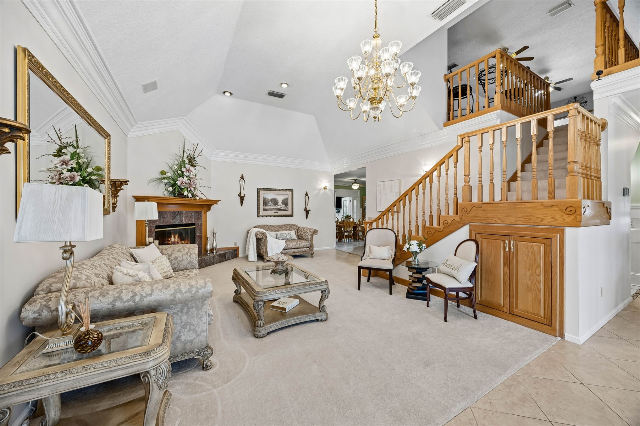 376488 Kings Ferry Road Hilliard, FL 32046 - Photo 3 of 73 a living room with furniture and a chandelier
