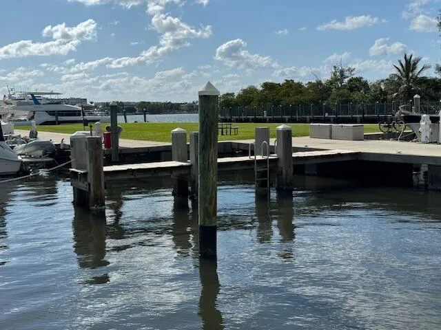 a view of a swimming pool with a lounge chairs