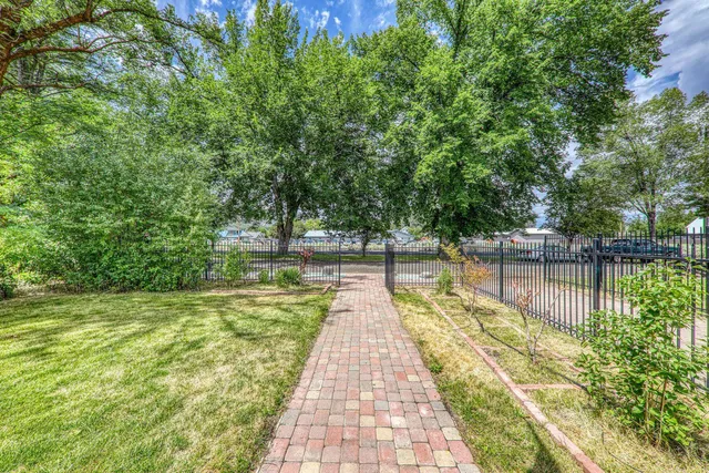 a view of swimming pool with garden