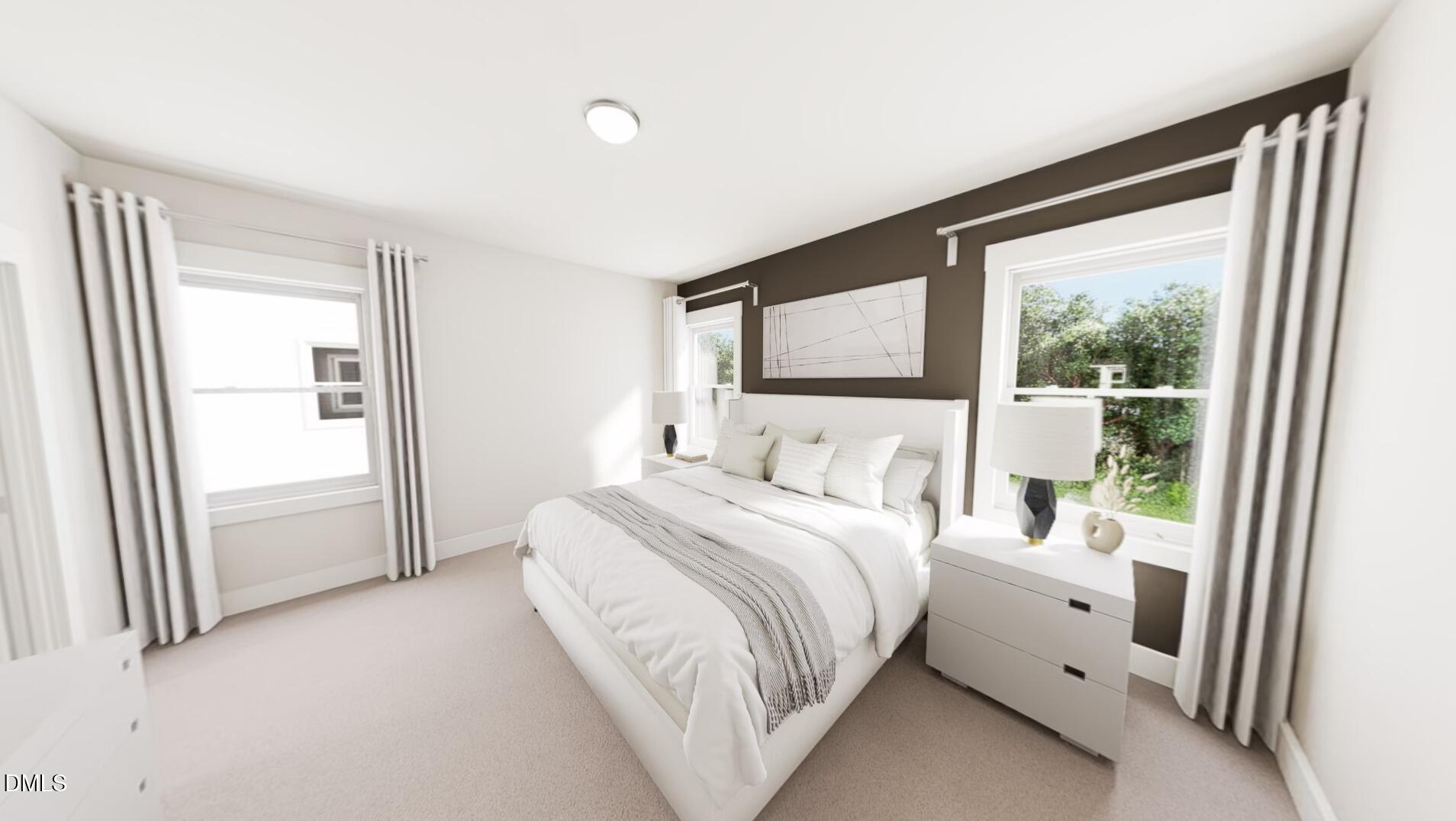 1167 Lamplighter Drive Raleigh, NC 27604 - Photo 8 of 20 a bedroom with a large bed and a large window