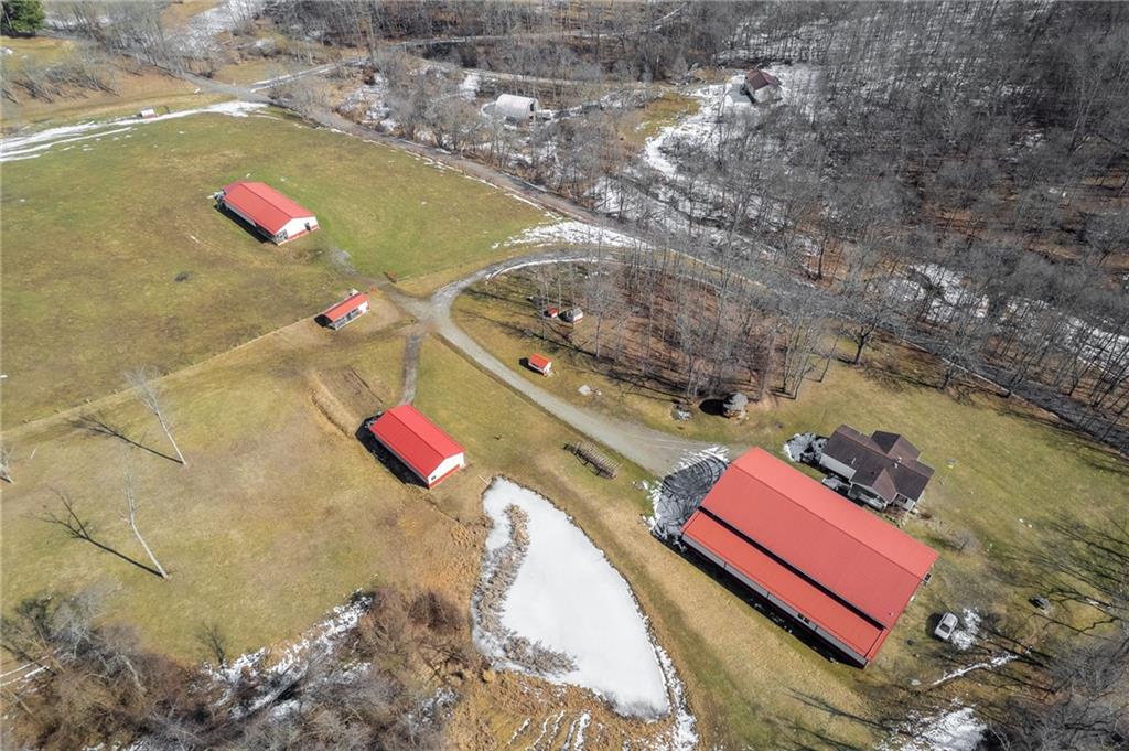 185 Dutch Glory Road Amity, PA 15311 - Photo 32 of 50 Big Barn furthest away, 20x50 Barn, pond, and 50x100 Multi-Purpose Building