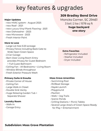 $293,815 | 309 Bradley Bend Drive, Moncks Corner, SC 29461