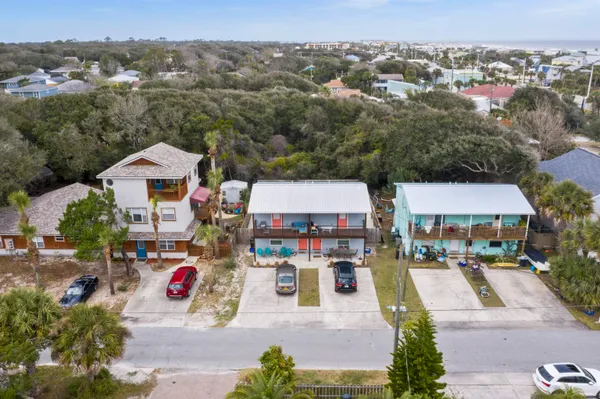 an aerial view of multiple house