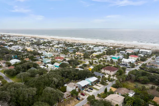 an aerial view of multiple house