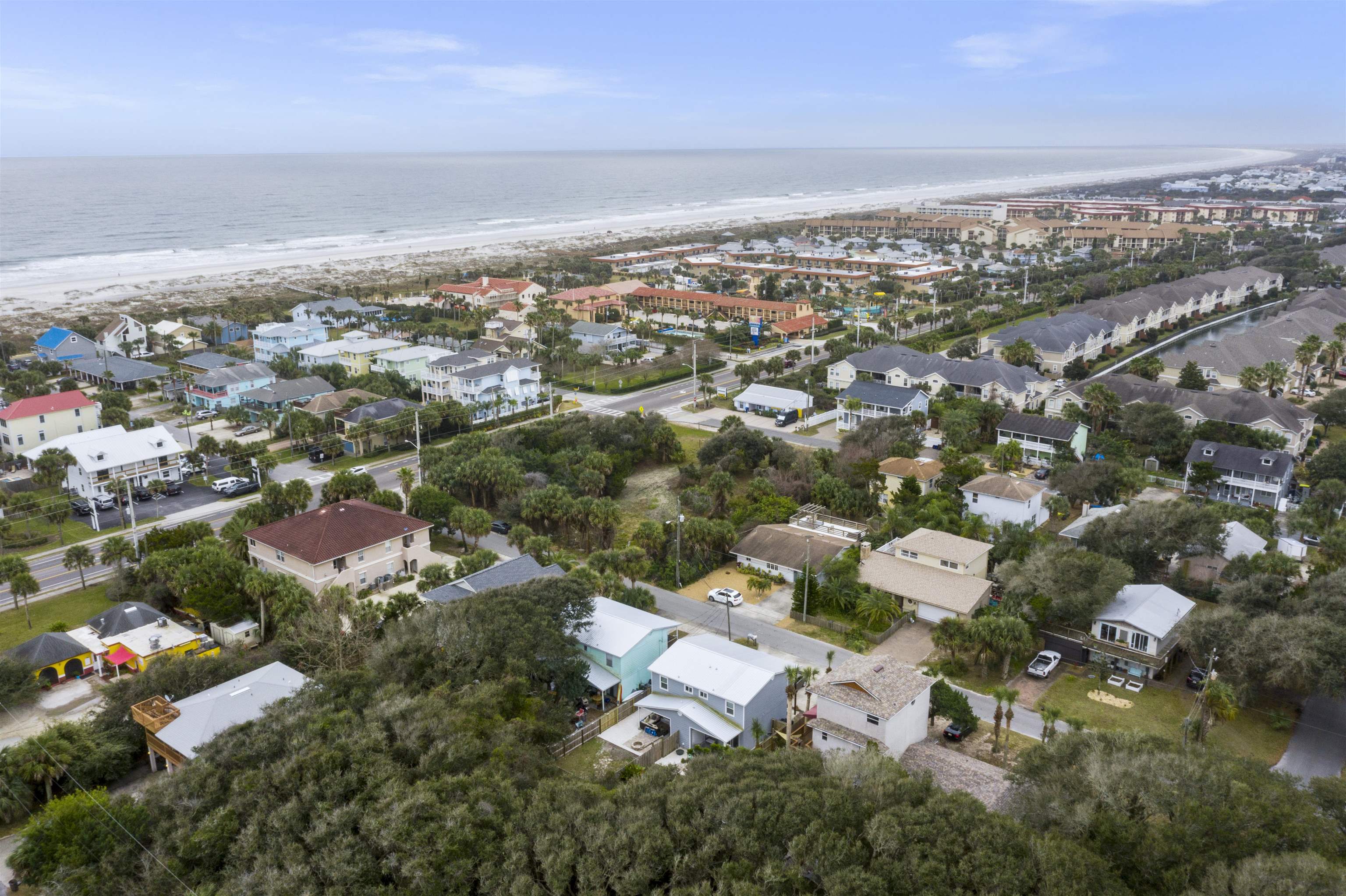 112 E Street St. Augustine, FL 32080 - Photo 37 of 41 an aerial view of a city with lots of residential buildings