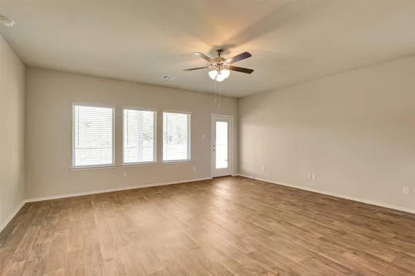 an empty room with a window