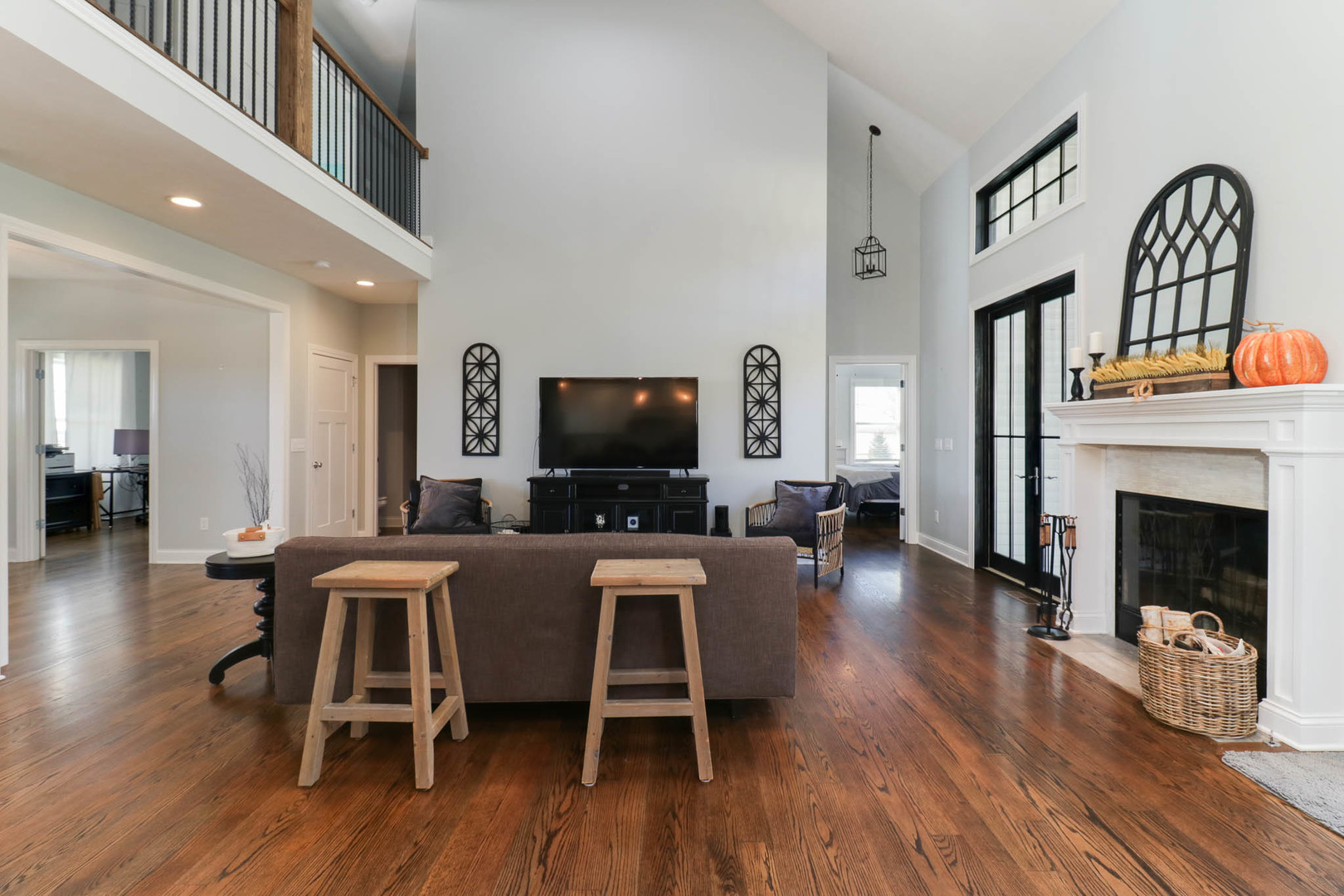 16658 North 200 East Road Danvers, IL 61732 - Photo 12 of 47 a living room with furniture a fireplace and a flat screen tv