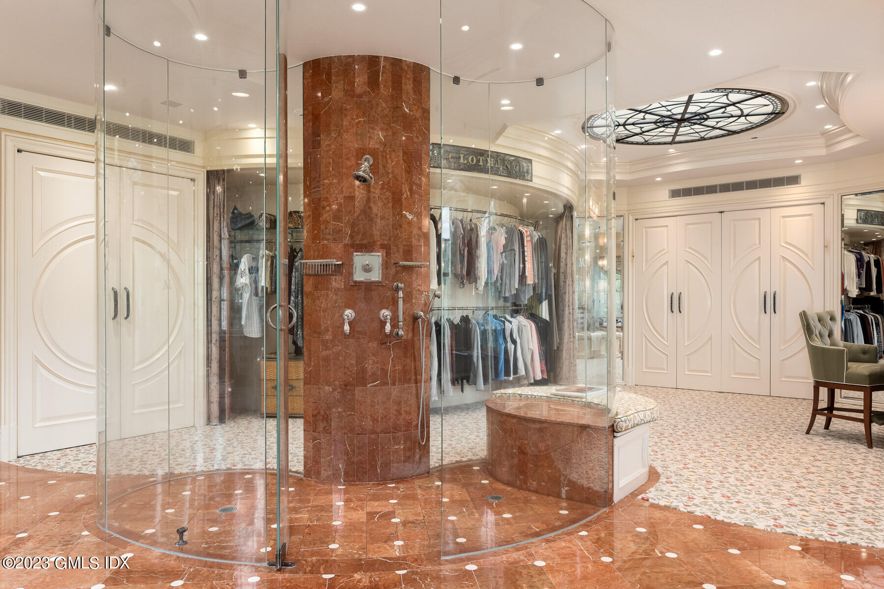 50 Dingletown Road Greenwich, CT 06830 - Photo 18 of 35 a spacious bathroom with a glass shower door and a sink