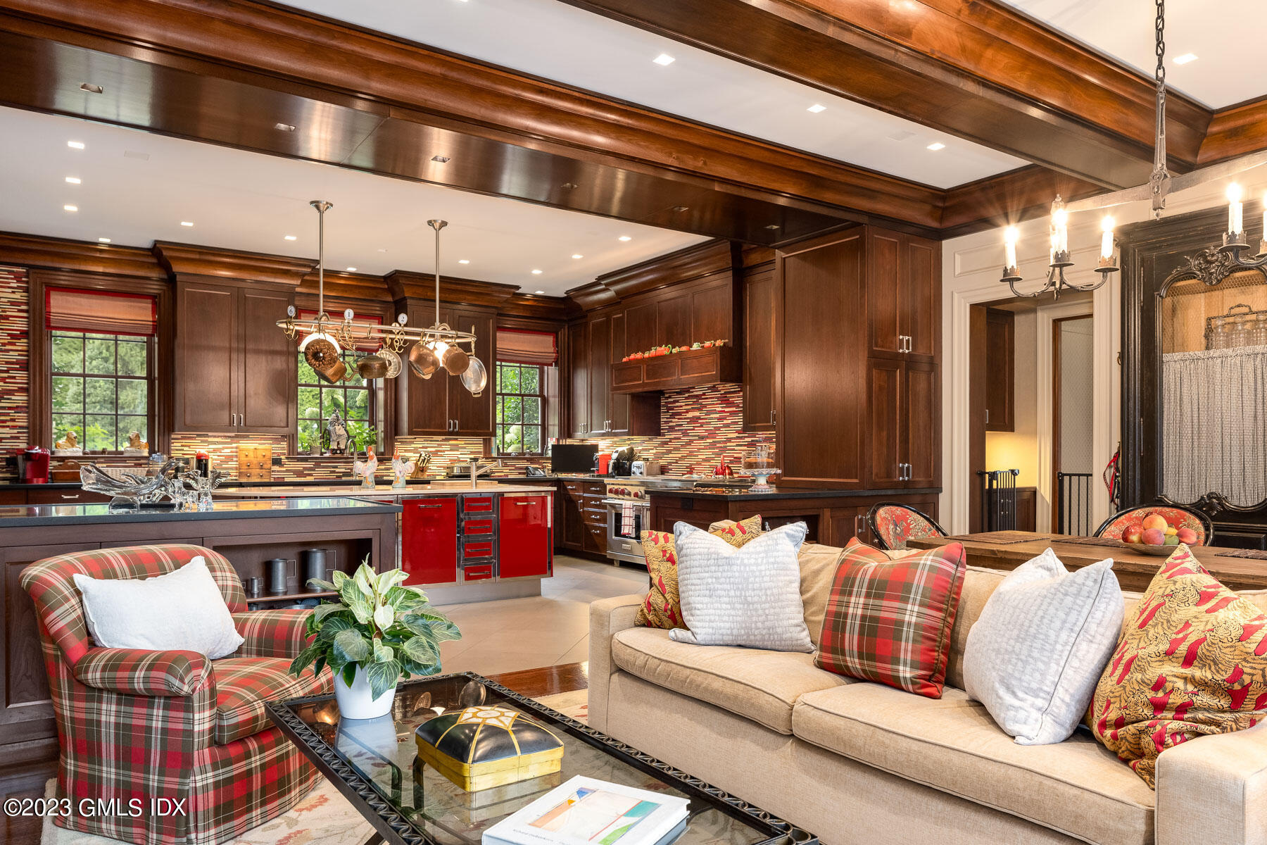 50 Dingletown Road Greenwich, CT 06830 - Photo 10 of 35 a living room with furniture and a chandelier